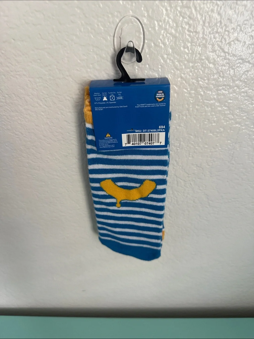 Odd Sox-Kraft Mac&Cheese-2 pack of a novelty ankle socks-new-originally packed